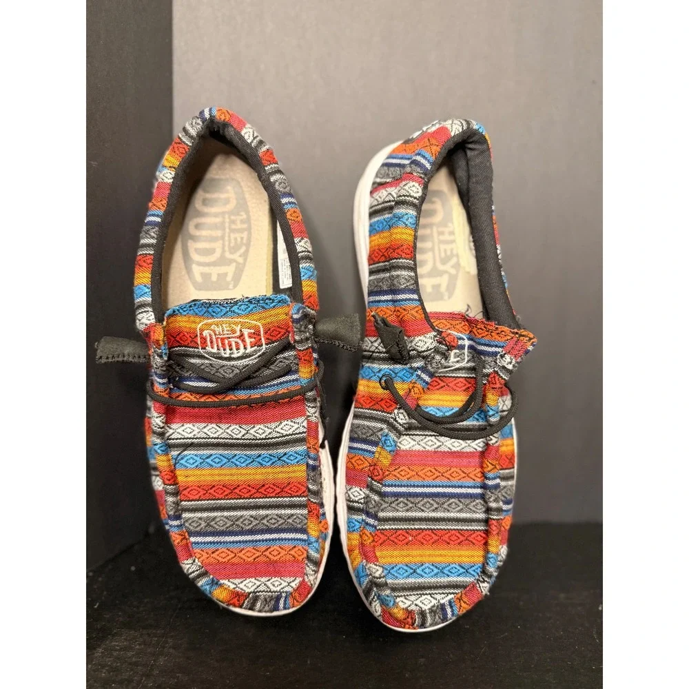 Hey Dude Wally Serape Desert Horizon Multi Color Slip On Loafers Men 9 Women 11
